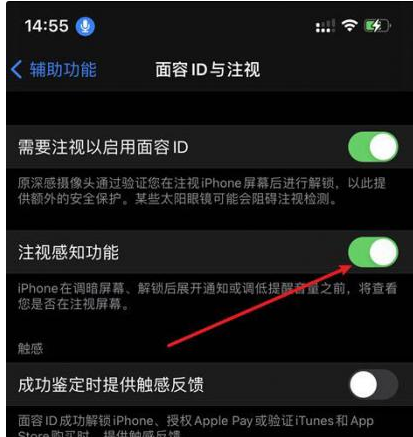 从江苹果14维修网点分享iPhone14注视感知功能有什么用 